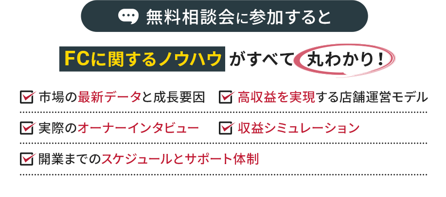 無料相談会に参加するとFCに関するノウハウが丸わかり